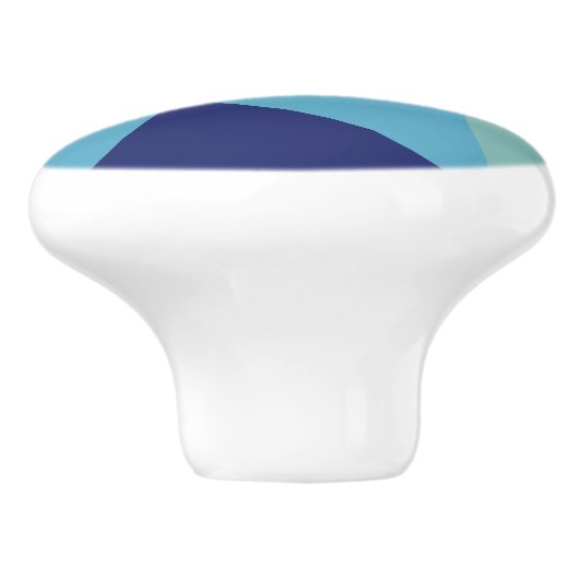 幾エレガント何学的ネイビーブルーとシーグリーンのパステル セラミックノブ (側面)