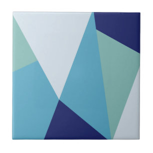 幾エレガント何学的ネイビーブルーとシーグリーンのパステル タイル