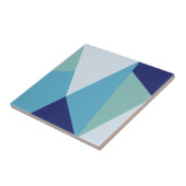 幾エレガント何学的ネイビーブルーとシーグリーンのパステル タイル (側面)