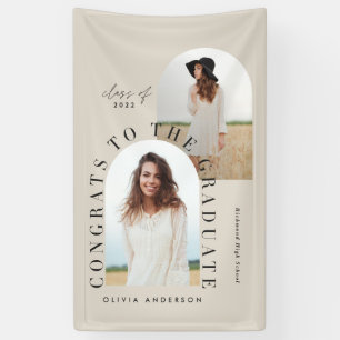 幾モダン数々の幾何フォトアーチの卒業 横断幕