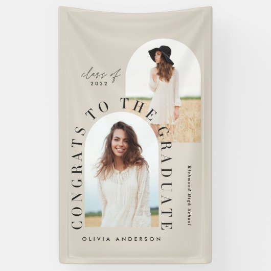 幾モダン数々の幾何フォトアーチの卒業 横断幕 (縦)