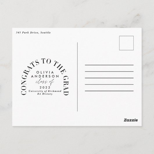 幾モダン数々の幾何写真アーチの卒業 ポストカード (裏面)