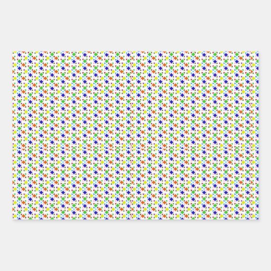 幾何おもしろいカラフルパターン ラッピングペーパーシート (正面)