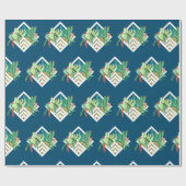 幾何かわいらし多肉植物プランター ラッピングペーパー (フラット)