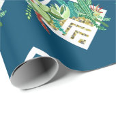 幾何かわいらし多肉植物プランター ラッピングペーパー (ロールコーナー)