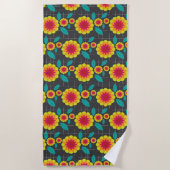 幾何の菊 ビーチタオル (正面)