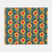 幾何の菊 フリースブランケット (正面(横))