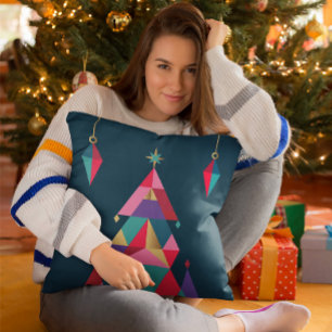幾何はっきりしたクリスマスツリー装飾用クッション クッション