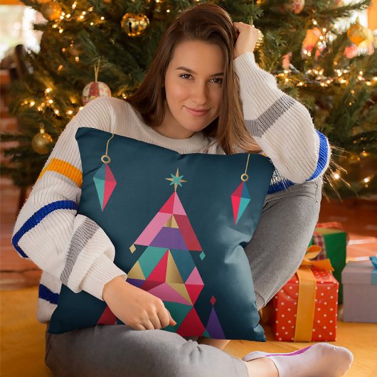 幾何はっきりしたクリスマスツリー装飾用クッション クッション