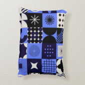 幾何はっきりしたバウハウスレトロフチュリスティックパターン アクセントクッション (裏面(縦))