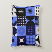 幾何はっきりしたバウハウスレトロフチュリスティックパターン アクセントクッション (正面(垂直))