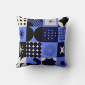 幾何はっきりしたバウハウスレトロフチュリスティックパターン クッション (裏面)