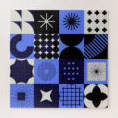 幾何はっきりしたバウハウスレトロフチュリスティックパターン ジグソーパズル (横)