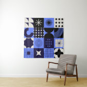 幾何はっきりしたバウハウスレトロフチュリスティックパターン タペストリー (インサイチュ(横))