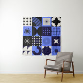 幾何はっきりしたバウハウスレトロフチュリスティックパターン タペストリー (インサイチュ)