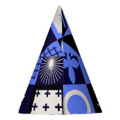 幾何はっきりしたバウハウスレトロフチュリスティックパターン パーティーハット (裏面)