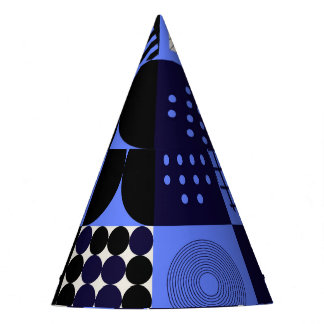 幾何はっきりしたバウハウスレトロフチュリスティックパターン パーティーハット