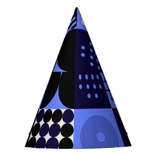 幾何はっきりしたバウハウスレトロフチュリスティックパターン パーティーハット (正面)