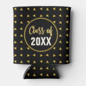 幾何はっきりしたブラック金ゴールド卒業クラス懇親会 缶クーラー (正面)