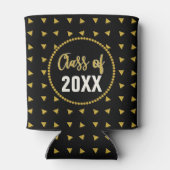 幾何はっきりしたブラック金ゴールド卒業クラス懇親会 缶クーラー (裏面)