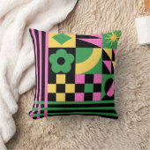 幾何はっきりしたブロックパターン クッション (ブランケット)