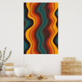 幾何はっきりしたモダン抽象芸術アート ポスター (キッチン)