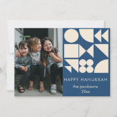 幾何はっきりした形モダンカスタムHanukkah写真 シーズンカード (正面)