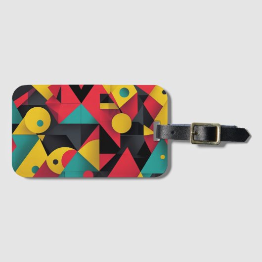 幾何はっきりした抽象芸術アモダンート ラゲッジタグ (正面横)