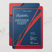 幾何はっきりした抽象芸術パーソナライズされた誕生日 招待状 (正面/裏面)