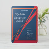 幾何はっきりした抽象芸術パーソナライズされた誕生日 招待状 (スタンド正面)