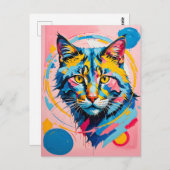 幾何はっきりした猫の猫 ポストカード (正面/裏面)