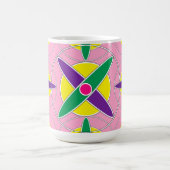 幾何よくはしゃぐ交差パターン コーヒーマグカップ (中央)