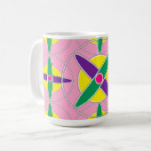 幾何よくはしゃぐ交差パターン コーヒーマグカップ (正面左)