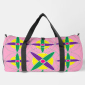 幾何よくはしゃぐ交差パターン ダッフルバッグ (裏面)