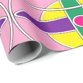 幾何よくはしゃぐ交差パターン ラッピングペーパー (ロールコーナー)