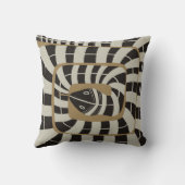 幾何よくはしゃぐ抽象芸術ストライプスネーク |ニュートラル クッション (裏面)