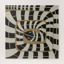 幾何よくはしゃぐ抽象芸術ストライプスネーク |ニュートラル