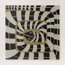 幾何よくはしゃぐ抽象芸術ストライプスネーク |ニュートラル ジグソーパズル