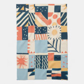 幾何よくはしゃぐ模様 キッチンタオル (縦)