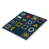 幾何アイコングリッドセラミックタイル タイル (側面)