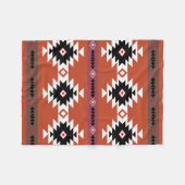 幾何アステカカラフルパターン フリースブランケット (正面(横))