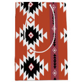 幾何アステカカラフルパターン ミディアムペーパーバッグ (正面)