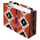 幾何アステカカラフルパターン ラージペーパーバッグ (裏面アングル)