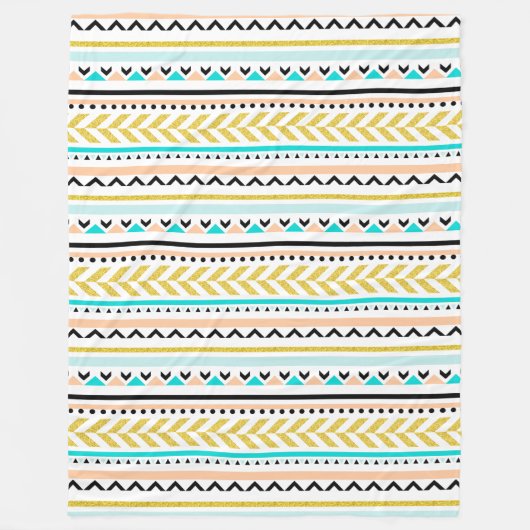 幾何アステカガーリーインスパイアデザイン フリースブランケット (正面)