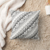 幾何アステカグレー抽象芸術パターン クッション (ブランケット)