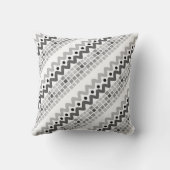 幾何アステカグレー抽象芸術パターン クッション (裏面)