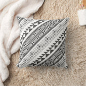 幾何アステカグレー抽象芸術パターン クッション (ブランケット)