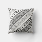 幾何アステカグレー抽象芸術パターン クッション (裏面)