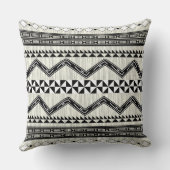 幾何アステカグレー抽象芸術パターン クッション (裏面)