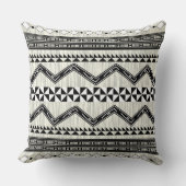 幾何アステカグレー抽象芸術パターン クッション (正面)